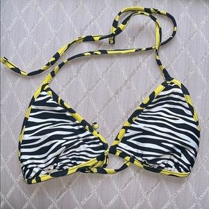 Reversible Yellow Zebra and Cheetah Bikini Top